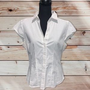 H&M Women’s Black & White Polka Dot Button Down Shirt Size:16